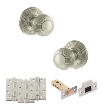 Click Here To Enlarge This Photo Of Atlantic - OE50RMKSN Old English Ripon Door Knob Pack - Satin Nickel