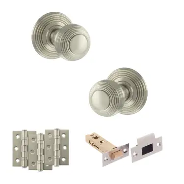 Click Here To Enlarge This Photo Of Atlantic - OE50RMKSN Old English Ripon Door Knob Pack - Satin Nickel