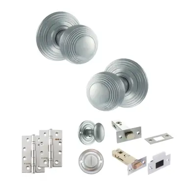 Click Here To Enlarge This Photo Of Atlantic - OE50RMKSC Old English Ripon Door Knob Pack - Satin Chrome