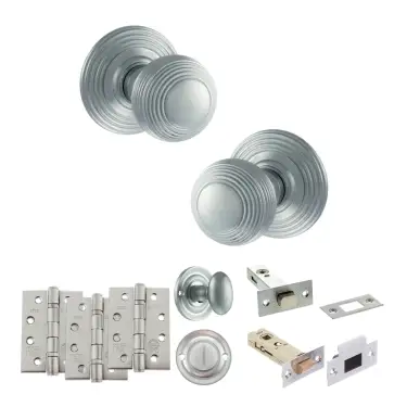 Click Here To Enlarge This Photo Of Atlantic - OE50RMKSC Old English Ripon Door Knob Pack - Satin Chrome