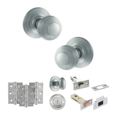 Click Here To Enlarge This Photo Of Atlantic - OE50RMKSC Old English Ripon Door Knob Pack - Satin Chrome