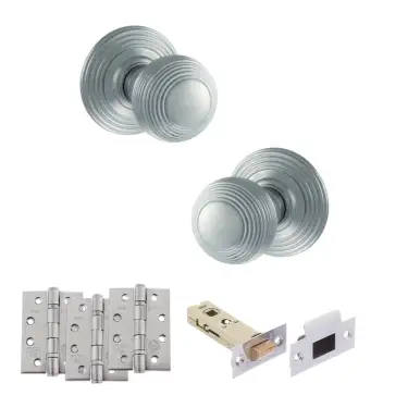 Click Here To Enlarge This Photo Of Atlantic - OE50RMKSC Old English Ripon Door Knob Pack - Satin Chrome
