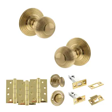 Click Here To Enlarge This Photo Of Atlantic - OE50RMKRB Old English Ripon Door Knob Pack - Raw Brass