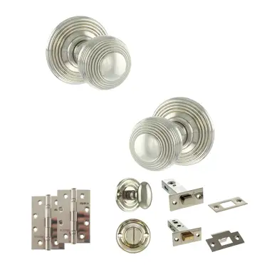 Click Here To Enlarge This Photo Of Atlantic - OE50RMKPN Old English Ripon Door Knob Pack - Polished Nickel