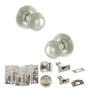 Click Here To Enlarge This Photo Of Atlantic - OE50RMKPN Old English Ripon Door Knob Pack - Polished Nickel