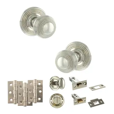 Click Here To Enlarge This Photo Of Atlantic - OE50RMKPN Old English Ripon Door Knob Pack - Polished Nickel