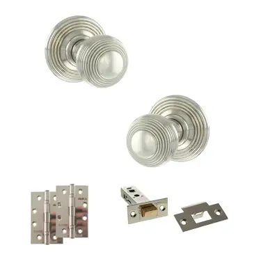 Click Here To Enlarge This Photo Of Atlantic - OE50RMKPN Old English Ripon Door Knob Pack - Polished Nickel