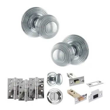 Click Here To Enlarge This Photo Of Atlantic - OE50RMKPC Old English Ripon Door Knob Pack - Polished Chrome