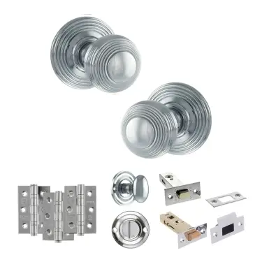 Click Here To Enlarge This Photo Of Atlantic - OE50RMKPC Old English Ripon Door Knob Pack - Polished Chrome