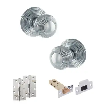 Click Here To Enlarge This Photo Of Atlantic - OE50RMKPC Old English Ripon Door Knob Pack - Polished Chrome