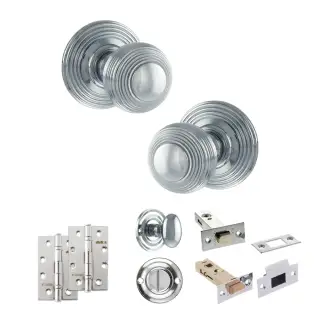 Atlantic - OE50RMKPC Old English Ripon Door Knob Pack - Polished Chrome