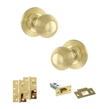 Click Here To Enlarge This Photo Of Atlantic - OE50RMKPB Old English Ripon Door Knob Pack - Polished Brass