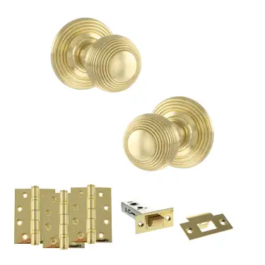 Click Here To Enlarge This Photo Of Atlantic - OE50RMKPB Old English Ripon Door Knob Pack - Polished Brass