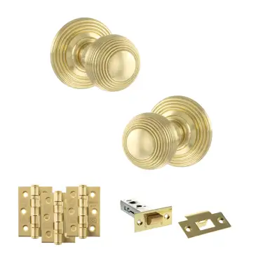 Click Here To Enlarge This Photo Of Atlantic - OE50RMKPB Old English Ripon Door Knob Pack - Polished Brass