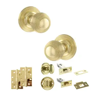 Atlantic - OE50RMKPB Old English Ripon Door Knob Pack - Polished Brass