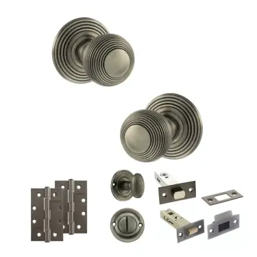 Click Here To Enlarge This Photo Of Atlantic - OE50RMKMBN Old English Ripon Door Knob Pack - Matt Gun Metal