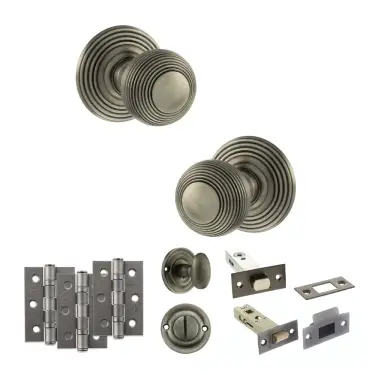 Click Here To Enlarge This Photo Of Atlantic - OE50RMKMBN Old English Ripon Door Knob Pack - Matt Gun Metal