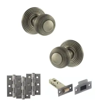 Click Here To Enlarge This Photo Of Atlantic - OE50RMKMBN Old English Ripon Door Knob Pack - Matt Gun Metal