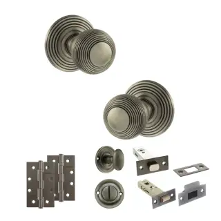 Atlantic - OE50RMKMBN Old English Ripon Door Knob Pack - Matt Gun Metal
