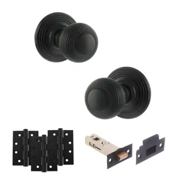 Click Here To Enlarge This Photo Of Atlantic - OE50RMKMB Old English Ripon Door Knob Pack - Matt Black