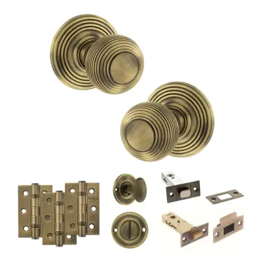 Click Here To Enlarge This Photo Of Atlantic - OE50RMKMAB Old English Ripon Door Knob Pack - Matt Antique Brass