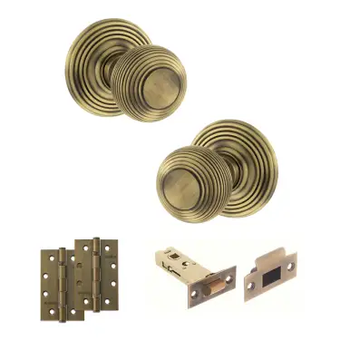 Click Here To Enlarge This Photo Of Atlantic - OE50RMKMAB Old English Ripon Door Knob Pack - Matt Antique Brass