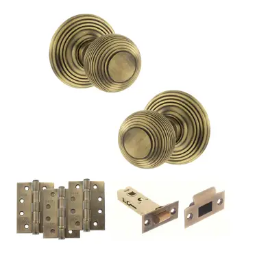 Click Here To Enlarge This Photo Of Atlantic - OE50RMKMAB Old English Ripon Door Knob Pack - Matt Antique Brass