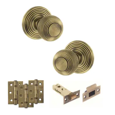 Click Here To Enlarge This Photo Of Atlantic - OE50RMKMAB Old English Ripon Door Knob Pack - Matt Antique Brass