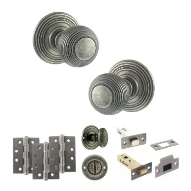 Click Here To Enlarge This Photo Of Atlantic - OE50RMKDS Old English Ripon Door Knob Pack - Distressed Silver
