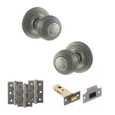 Click Here To Enlarge This Photo Of Atlantic - OE50RMKDS Old English Ripon Door Knob Pack - Distressed Silver