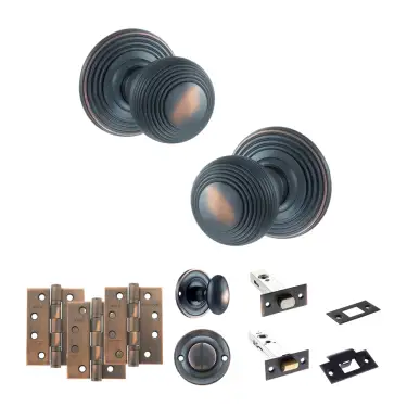 Click Here To Enlarge This Photo Of Atlantic - OE50RMKAC Old English Ripon Door Knob Pack - Antique Copper