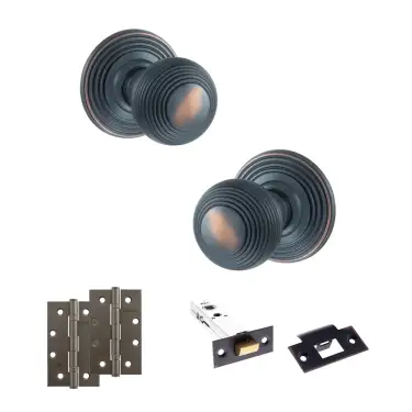 Click Here To Enlarge This Photo Of Atlantic - OE50RMKAC Old English Ripon Door Knob Pack - Antique Copper