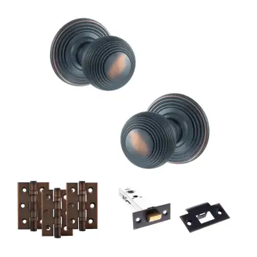 Click Here To Enlarge This Photo Of Atlantic - OE50RMKAC Old English Ripon Door Knob Pack - Antique Copper