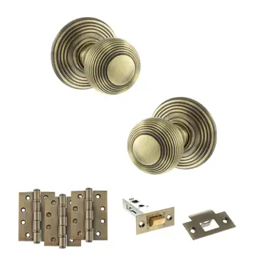 Click Here To Enlarge This Photo Of Atlantic - OE50RMKAB Old English Ripon Door Knob Pack - Antique Brass