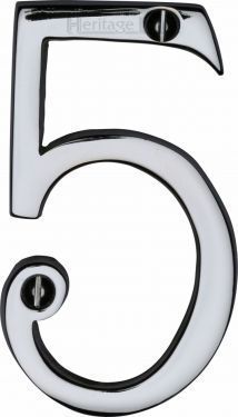 Click Here To Enlarge This Photo Of C1560 5-PC Heritage Brass Numeral 5 Face Fix 76mm (3") Polished Chrome Finish