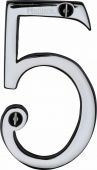 C1560 5-PC Heritage Brass Numeral 5 Face Fix 76mm (3") Polished Chrome Finish