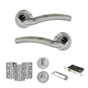 Click Here To Enlarge This Photo Of Atlantic - ECO50SCPC Eco Crest Door Handle Pack - Satin Chrome/Polished Chrome