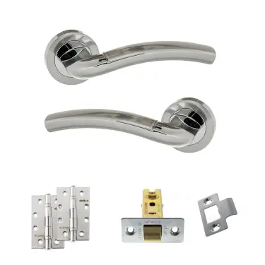 Click Here To Enlarge This Photo Of Atlantic - ECO50SCPC Eco Crest Door Handle Pack - Satin Chrome/Polished Chrome