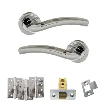 Click Here To Enlarge This Photo Of Atlantic - ECO50SCPC Eco Crest Door Handle Pack - Satin Chrome/Polished Chrome
