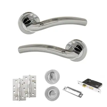 Click Here To Enlarge This Photo Of Atlantic - ECO50SCPC Eco Crest Door Handle Pack - Satin Chrome/Polished Chrome