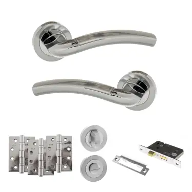 Click Here To Enlarge This Photo Of Atlantic - ECO50SCPC Eco Crest Door Handle Pack - Satin Chrome/Polished Chrome