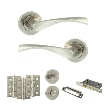 Click Here To Enlarge This Photo Of Atlantic - ECO20SNNP Eco Aqua Door Handle Pack - Satin Nickel/Nickel Plate