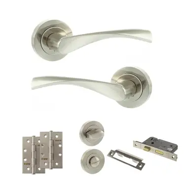 Click Here To Enlarge This Photo Of Atlantic - ECO20SNNP Eco Aqua Door Handle Pack - Satin Nickel/Nickel Plate