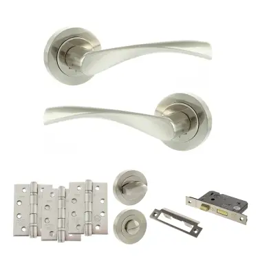 Click Here To Enlarge This Photo Of Atlantic - ECO20SNNP Eco Aqua Door Handle Pack - Satin Nickel/Nickel Plate