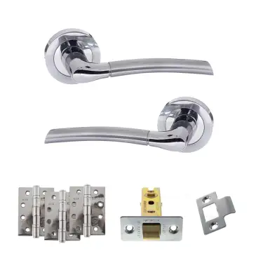Click Here To Enlarge This Photo Of Atlantic - ECO10SCPC Eco Swell Door Handle Pack - Satin Chrome/Polished Chrome