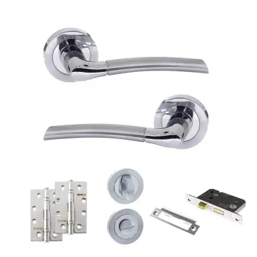 Click Here To Enlarge This Photo Of Atlantic - ECO10SCPC Eco Swell Door Handle Pack - Satin Chrome/Polished Chrome