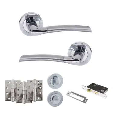 Click Here To Enlarge This Photo Of Atlantic - ECO10SCPC Eco Swell Door Handle Pack - Satin Chrome/Polished Chrome