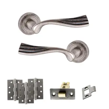 Click Here To Enlarge This Photo Of Atlantic - OE110DS Old English Richmond Door Handle Pack - Distressed Silver