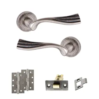 Click Here To Enlarge This Photo Of Atlantic - OE110DS Old English Richmond Door Handle Pack - Distressed Silver