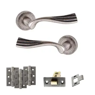 Atlantic - OE110DS Old English Richmond Door Handle Pack - Distressed Silver